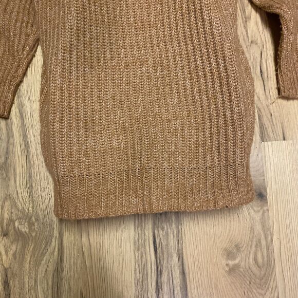 Aerie Women’s Sweater XS Wool Blend Hooded Dark‎ Yellow Hipster Drawstrings - Picture 5 of 7